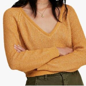 Free People high low V-neck cropped sweater size XS